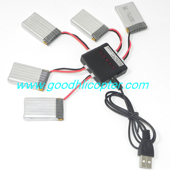 SYMA-X5S-X5SC-X5SW Quad Copter parts 5pcs 3.7v 500mAh battery + 1 To 5 charger set (x5s x5sw x5sc)